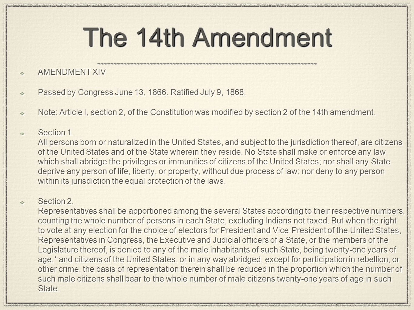 Ninth Amendment to the United States Constitution